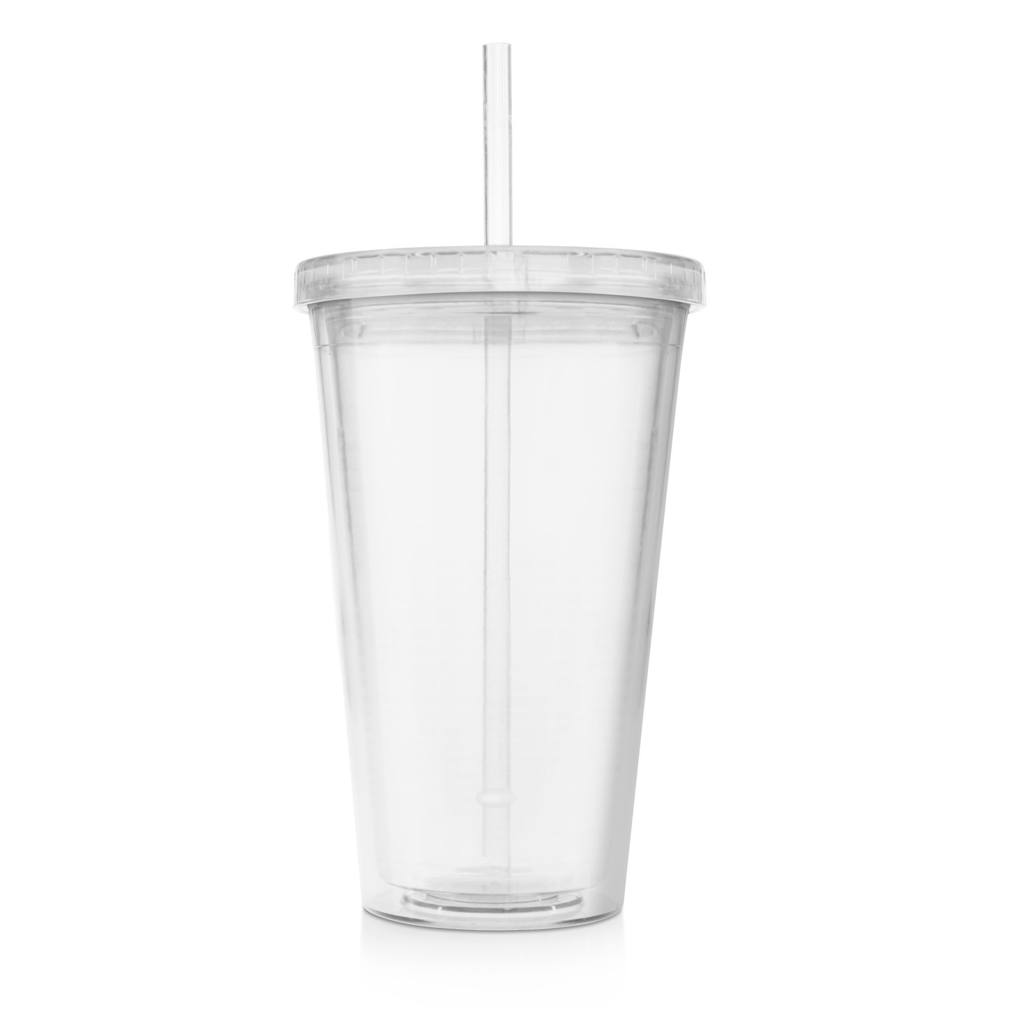 Clear Acrylic Tumbler w/Straw & Lid