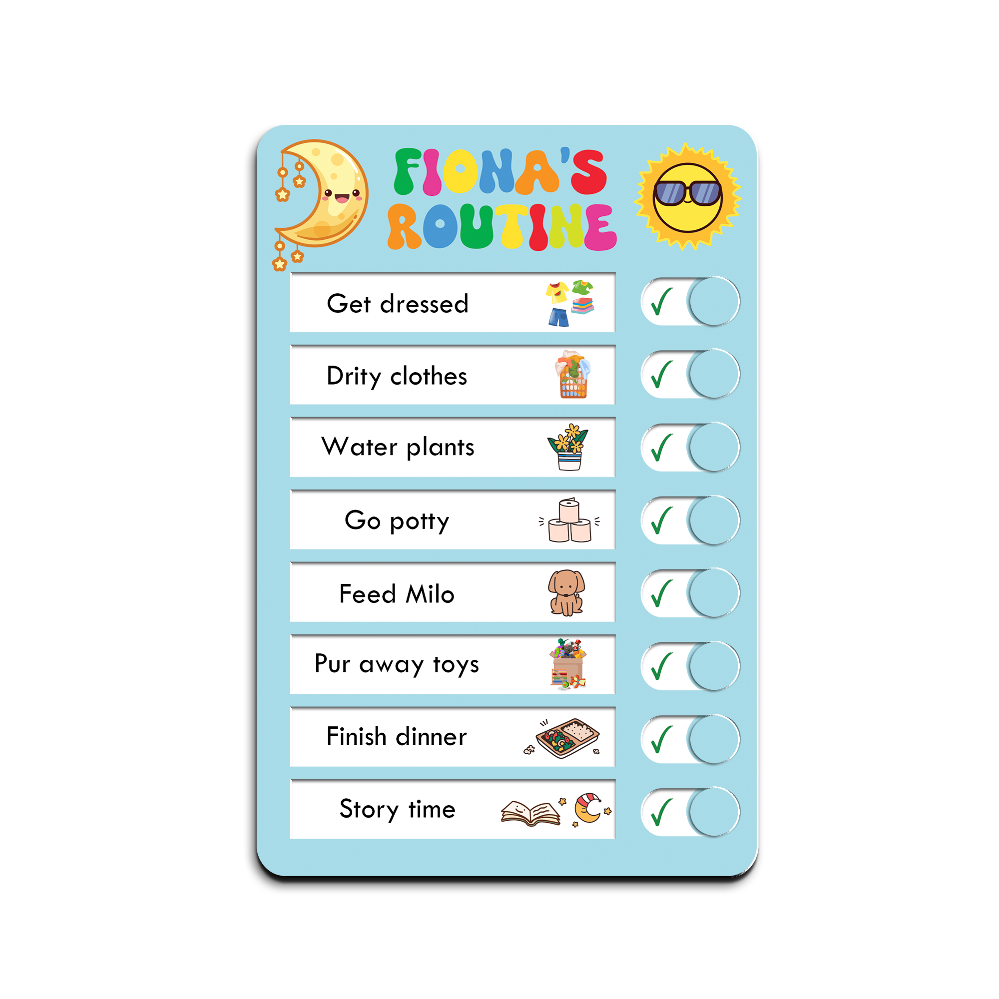 Acrylic Daily Routine Chart