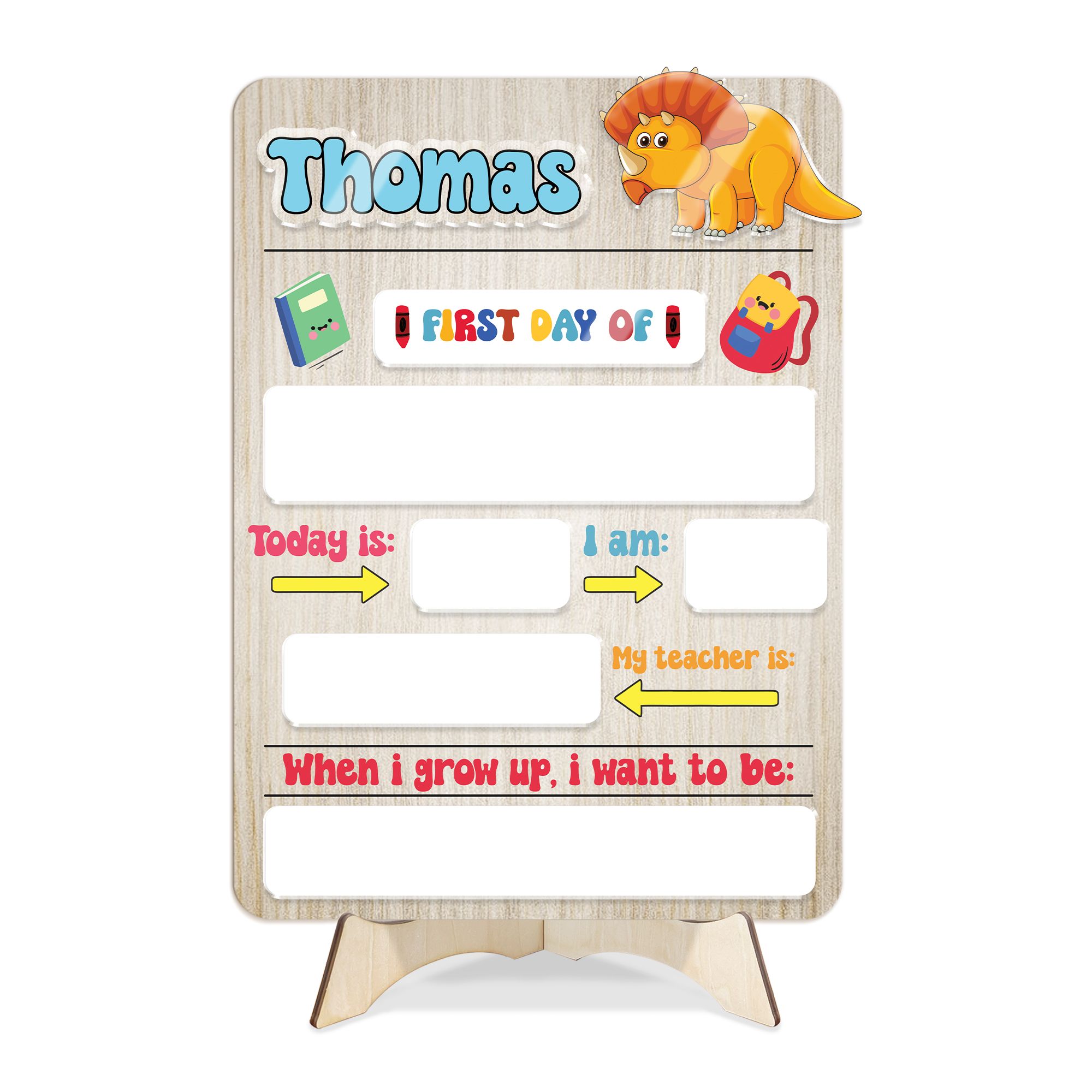 Wooden Reusable School Sign