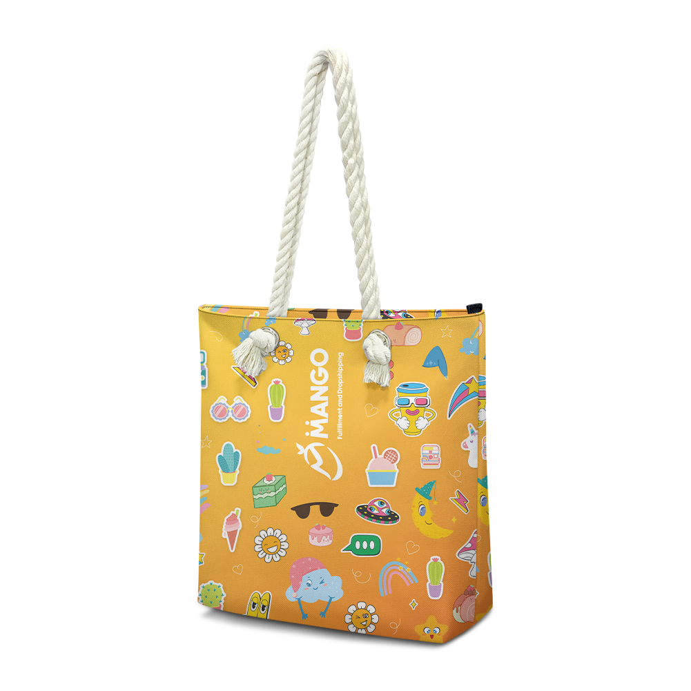 Floral Twine Double-sided Custom Shopping Bag