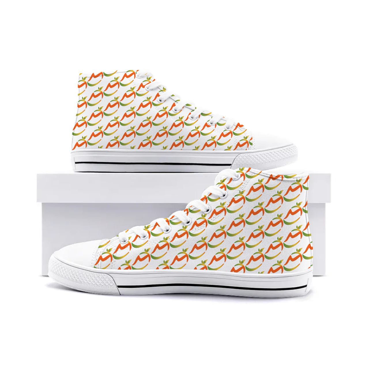 Hight Cut Canvas Shoes With Line
