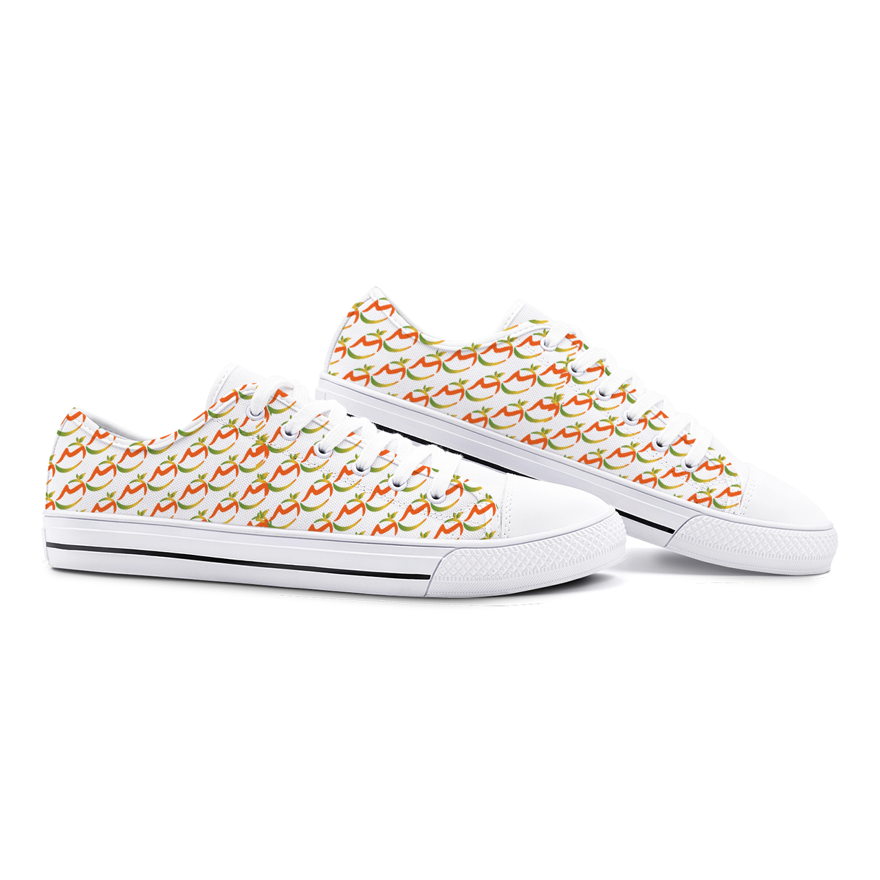 Low Cut Canvas Shoes With Line